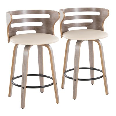 Cosini 26 Mid-Century Modern Counter Stool (Set of 2)