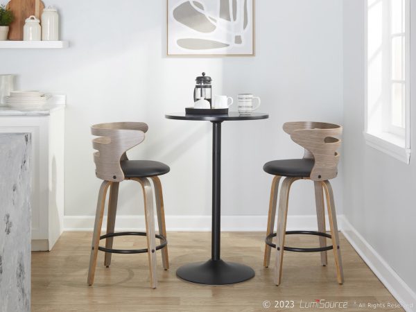Cosini 26 Mid Century Modern Light Grey Counter Stools Set of 2 2