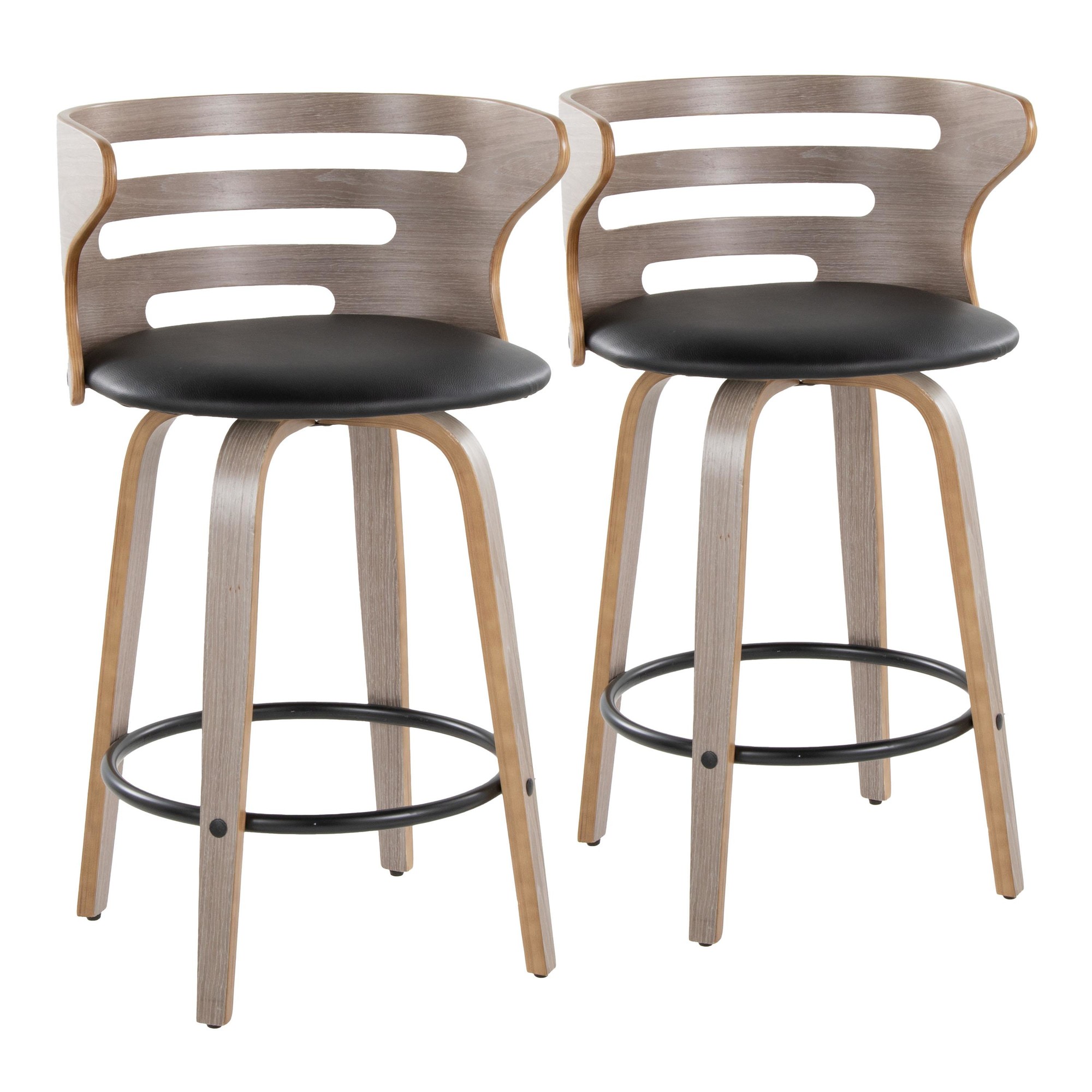 Cosini 26 Mid-Century Modern Light Grey Counter Stools (Set of 2) 5 Cosini 26 Mid-Century Modern Light Grey Counter Stools (Set of 2) - Image 5
