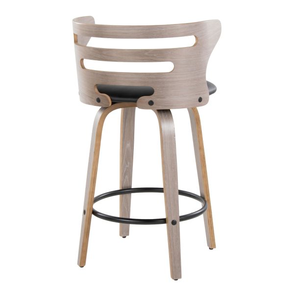 Cosini 26 Mid Century Modern Light Grey Counter Stools Set of 2 7