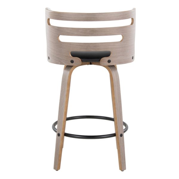 Cosini 26 Mid Century Modern Light Grey Counter Stools Set of 2 8