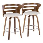 Cosini 26 Mid-Century Modern Walnut Counter Stools (Set of 2) 16 Cosini 26 Mid-Century Modern Walnut Counter Stools (Set of 2)