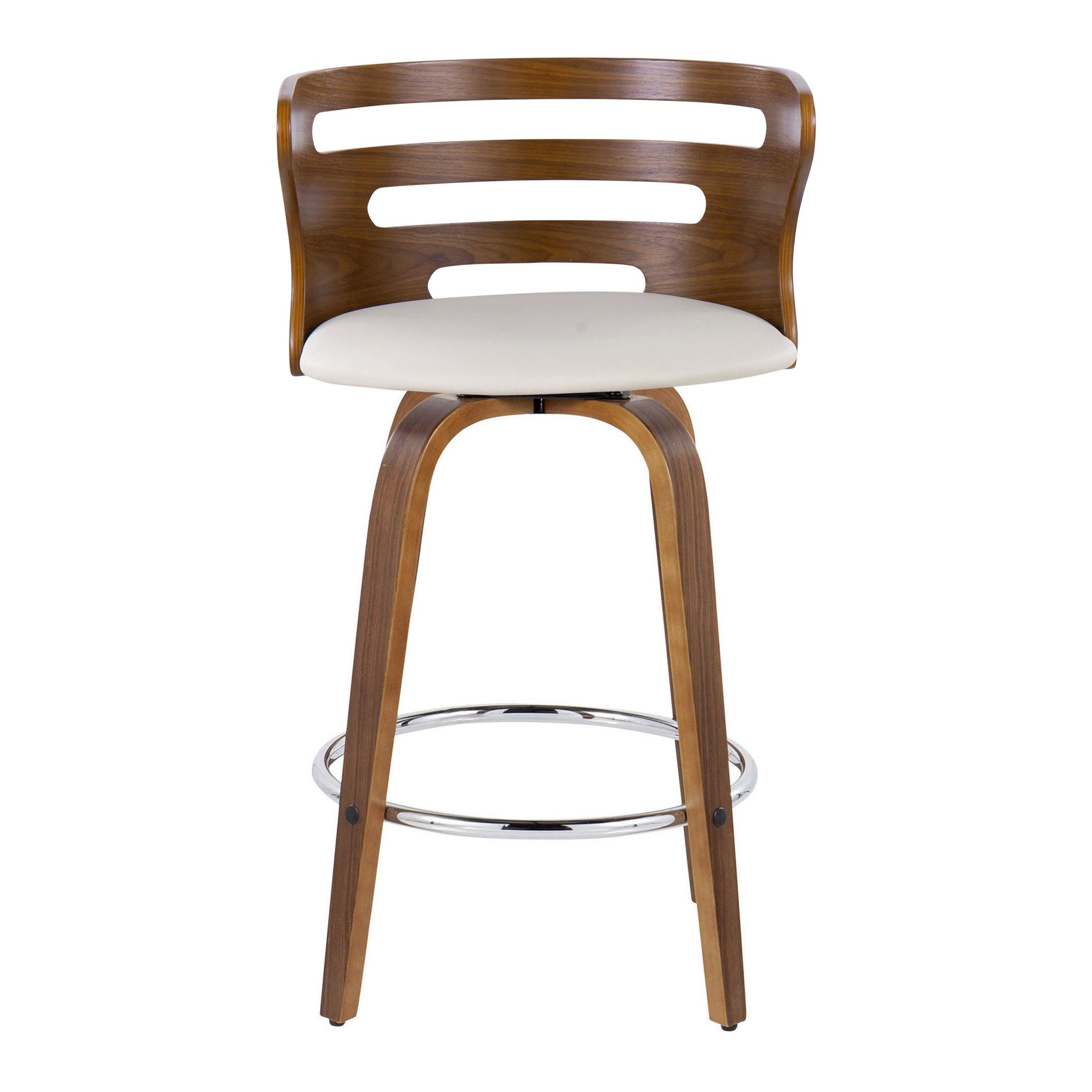 Cosini 26 Mid-Century Modern Walnut Counter Stools (Set of 2) 10 Cosini 26 Mid-Century Modern Walnut Counter Stools (Set of 2) - Image 10