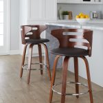 Cosini 26 Mid-Century Modern Walnut Swivel Counter Stool (Set of 2) 13 Cosini 26 Mid-Century Modern Walnut Swivel Counter Stool (Set of 2)