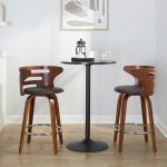 Cosini 26 Mid-Century Modern Walnut Swivel Counter Stool (Set of 2) 12 Cosini 26 Mid-Century Modern Walnut Swivel Counter Stool (Set of 2)