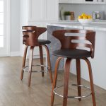 Cosini 26 Mid-Century Modern Walnut Swivel Counter Stool (Set of 2) 14 Cosini 26 Mid-Century Modern Walnut Swivel Counter Stool (Set of 2)