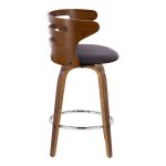 Cosini 26 Mid-Century Modern Walnut Swivel Counter Stool (Set of 2) 18 Cosini 26 Mid-Century Modern Walnut Swivel Counter Stool (Set of 2)