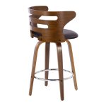 Cosini 26 Mid-Century Modern Walnut Swivel Counter Stool (Set of 2) 19 Cosini 26 Mid-Century Modern Walnut Swivel Counter Stool (Set of 2)