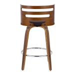 Cosini 26 Mid-Century Modern Walnut Swivel Counter Stool (Set of 2) 20 Cosini 26 Mid-Century Modern Walnut Swivel Counter Stool (Set of 2)