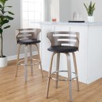 Cosini 30 Mid-Century Modern Barstool Light Grey/Black (Set of 2) 13 Cosini 30 Mid-Century Modern Barstool Light Grey/Black (Set of 2)