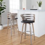 Cosini 30 Mid-Century Modern Barstool Light Grey/Black (Set of 2) 12 Cosini 30 Mid-Century Modern Barstool Light Grey/Black (Set of 2)