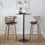 Cosini 30 Mid-Century Modern Barstool Light Grey/Black (Set of 2) 14 Cosini 30 Mid-Century Modern Barstool Light Grey/Black (Set of 2)