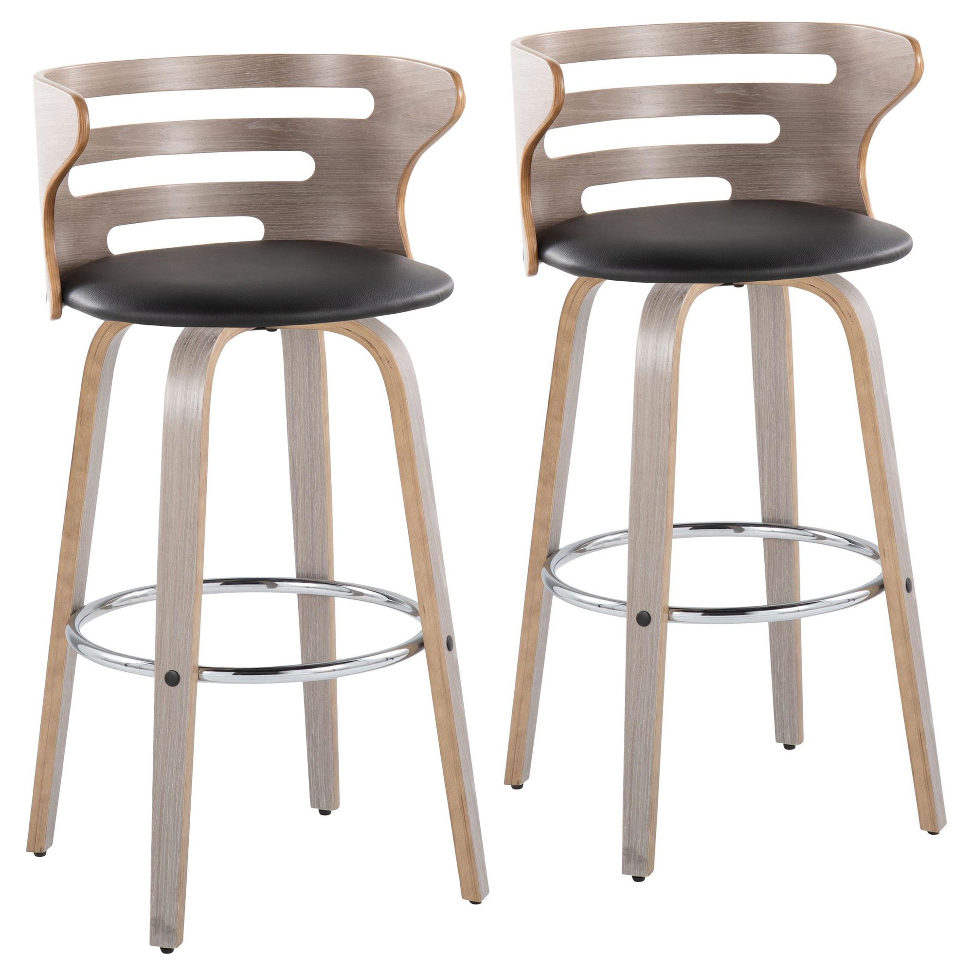 Cosini 30 Mid-Century Modern Barstool Light Grey/Black (Set of 2) 5 Cosini 30 Mid-Century Modern Barstool Light Grey/Black (Set of 2) - Image 5