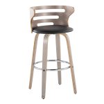 Cosini 30 Mid-Century Modern Barstool Light Grey/Black (Set of 2) 17 Cosini 30 Mid-Century Modern Barstool Light Grey/Black (Set of 2)