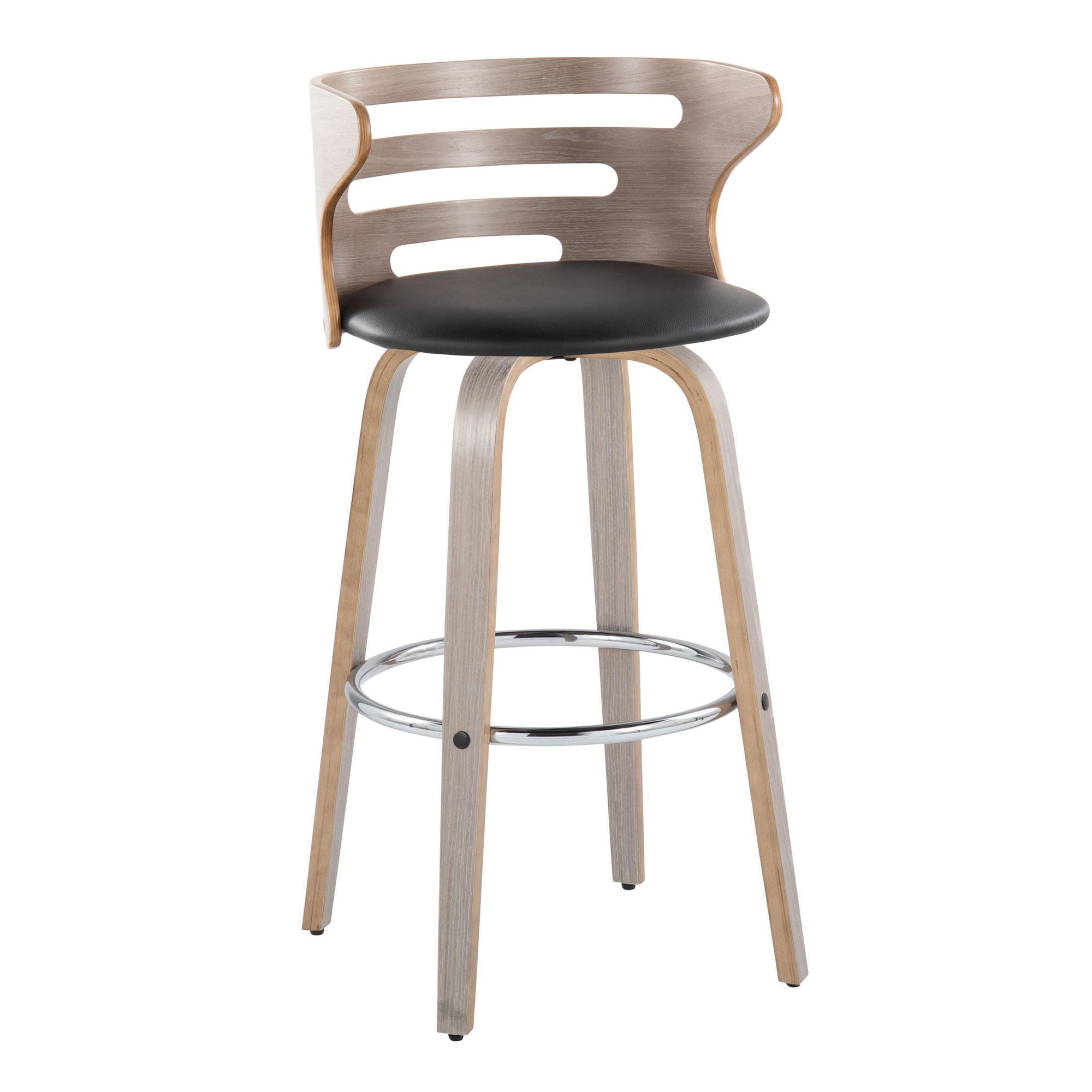 Cosini 30 Mid-Century Modern Barstool Light Grey/Black (Set of 2) 6 Cosini 30 Mid-Century Modern Barstool Light Grey/Black (Set of 2) - Image 6
