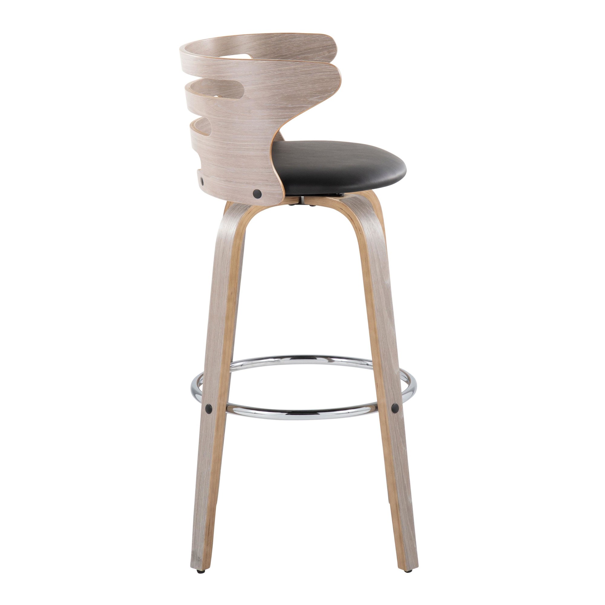 Cosini 30 Mid-Century Modern Barstool Light Grey/Black (Set of 2) 7 Cosini 30 Mid-Century Modern Barstool Light Grey/Black (Set of 2) - Image 7