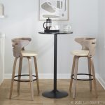 Cosini 30 Mid-Century Modern Light Grey Barstool (Set of 2)