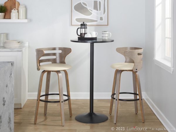 Cosini 30 Mid Century Modern Light Grey Barstool Set of 2 3