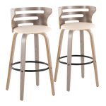Cosini 30 Mid-Century Modern Light Grey Barstool (Set of 2)