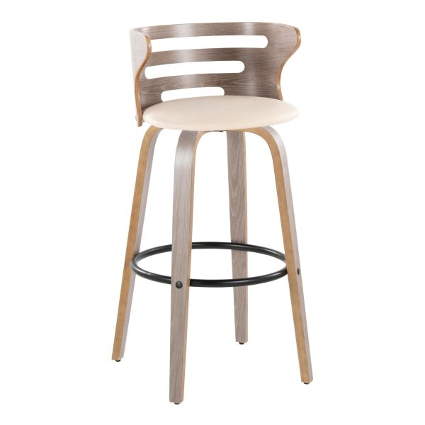 Cosini 30 Mid Century Modern Light Grey Barstool Set of 2 5