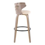 Cosini 30 Mid-Century Modern Light Grey Barstool (Set of 2)