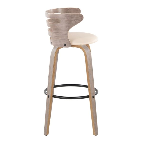 Cosini 30 Mid Century Modern Light Grey Barstool Set of 2 6