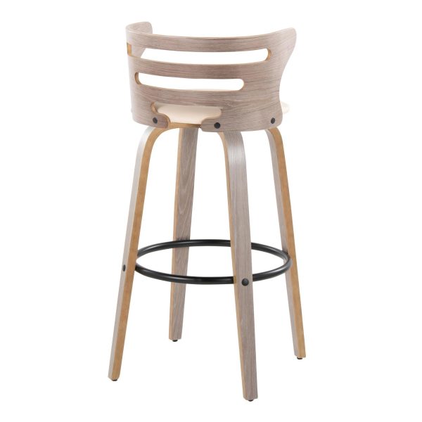 Cosini 30 Mid Century Modern Light Grey Barstool Set of 2 7