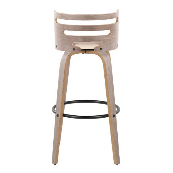 Cosini 30 Mid Century Modern Light Grey Barstool Set of 2 8