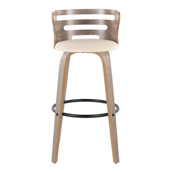 Cosini 30 Mid Century Modern Light Grey Barstool Set of 2 9