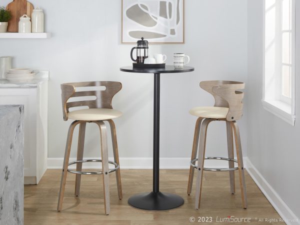 Cosini 30 Mid Century Modern Light Grey Barstools Set of 2 2