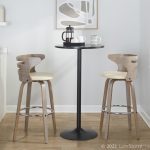 Cosini 30 Mid-Century Modern Light Grey Barstools (Set of 2) 15 Cosini 30 Mid-Century Modern Light Grey Barstools (Set of 2)