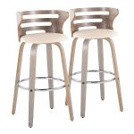 Cosini 30 Mid-Century Modern Light Grey Barstools (Set of 2) 16 Cosini 30 Mid-Century Modern Light Grey Barstools (Set of 2)