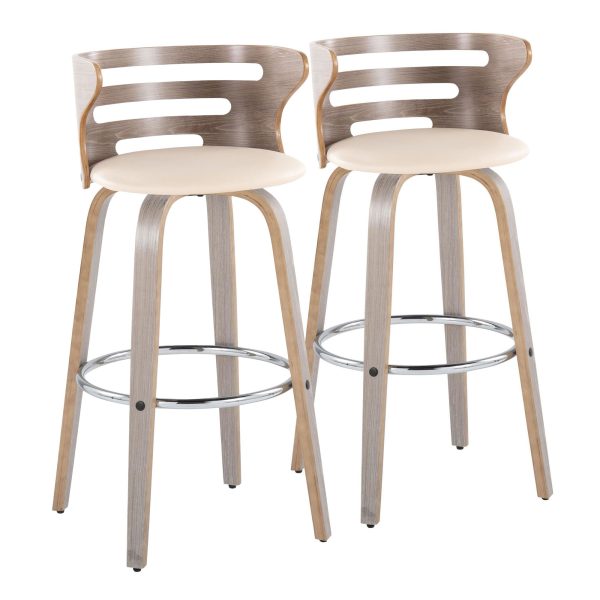 Cosini 30 Mid Century Modern Light Grey Barstools Set of 2 4