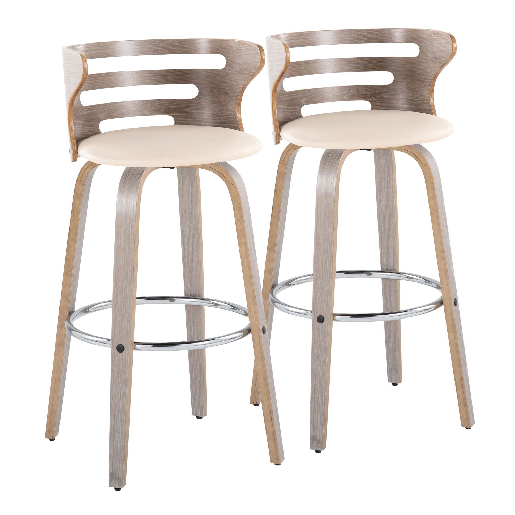 Cosini 30 Mid-Century Modern Light Grey Barstools (Set of 2) 5 Cosini 30 Mid-Century Modern Light Grey Barstools (Set of 2) - Image 5