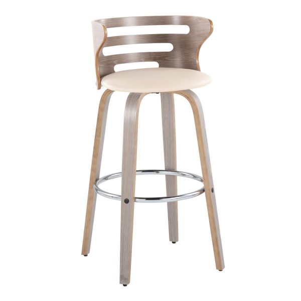 Cosini 30 Mid Century Modern Light Grey Barstools Set of 2 5