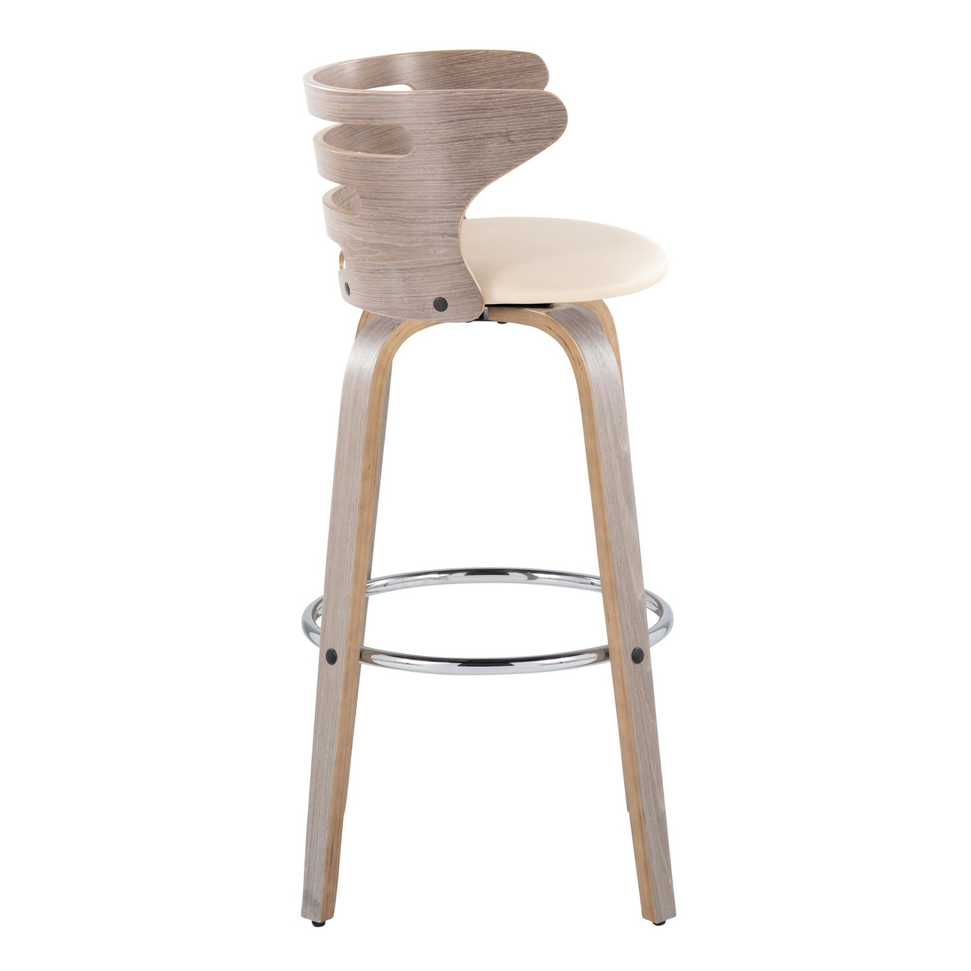 Cosini 30 Mid-Century Modern Light Grey Barstools (Set of 2) 7 Cosini 30 Mid-Century Modern Light Grey Barstools (Set of 2) - Image 7