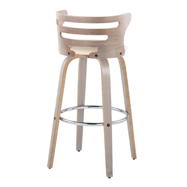 Cosini 30 Mid Century Modern Light Grey Barstools Set of 2 7