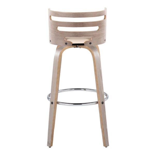 Cosini 30 Mid Century Modern Light Grey Barstools Set of 2 8