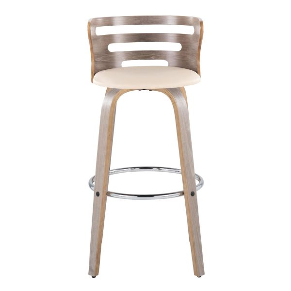 Cosini 30 Mid Century Modern Light Grey Barstools Set of 2 9
