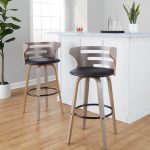 Cosini 30 Mid-Century Modern Swivel Barstool Light Grey (Set of 2) 12 Cosini 30 Mid-Century Modern Swivel Barstool Light Grey (Set of 2)