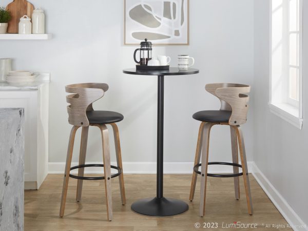 Cosini 30 Mid Century Modern Swivel Barstool Light Grey Set of 2 2