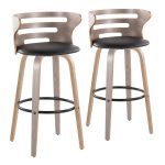 Cosini 30 Mid-Century Modern Swivel Barstool Light Grey (Set of 2) 16 Cosini 30 Mid-Century Modern Swivel Barstool Light Grey (Set of 2)
