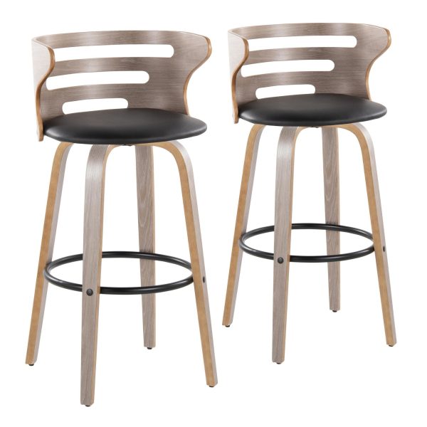 Cosini 30 Mid Century Modern Swivel Barstool Light Grey Set of 2 4