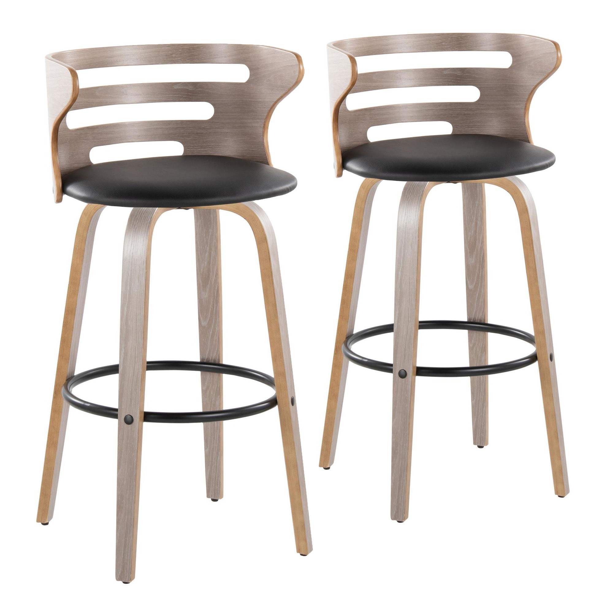 Cosini 30 Mid-Century Modern Swivel Barstool Light Grey (Set of 2) 5 Cosini 30 Mid-Century Modern Swivel Barstool Light Grey (Set of 2) - Image 5