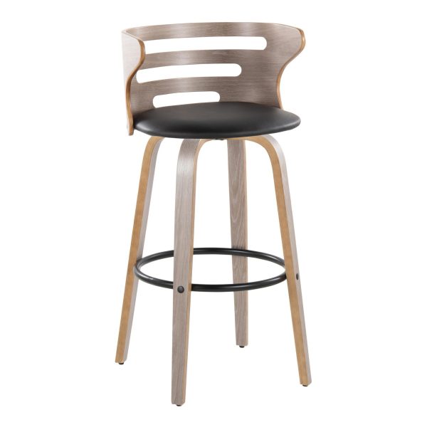 Cosini 30 Mid Century Modern Swivel Barstool Light Grey Set of 2 5