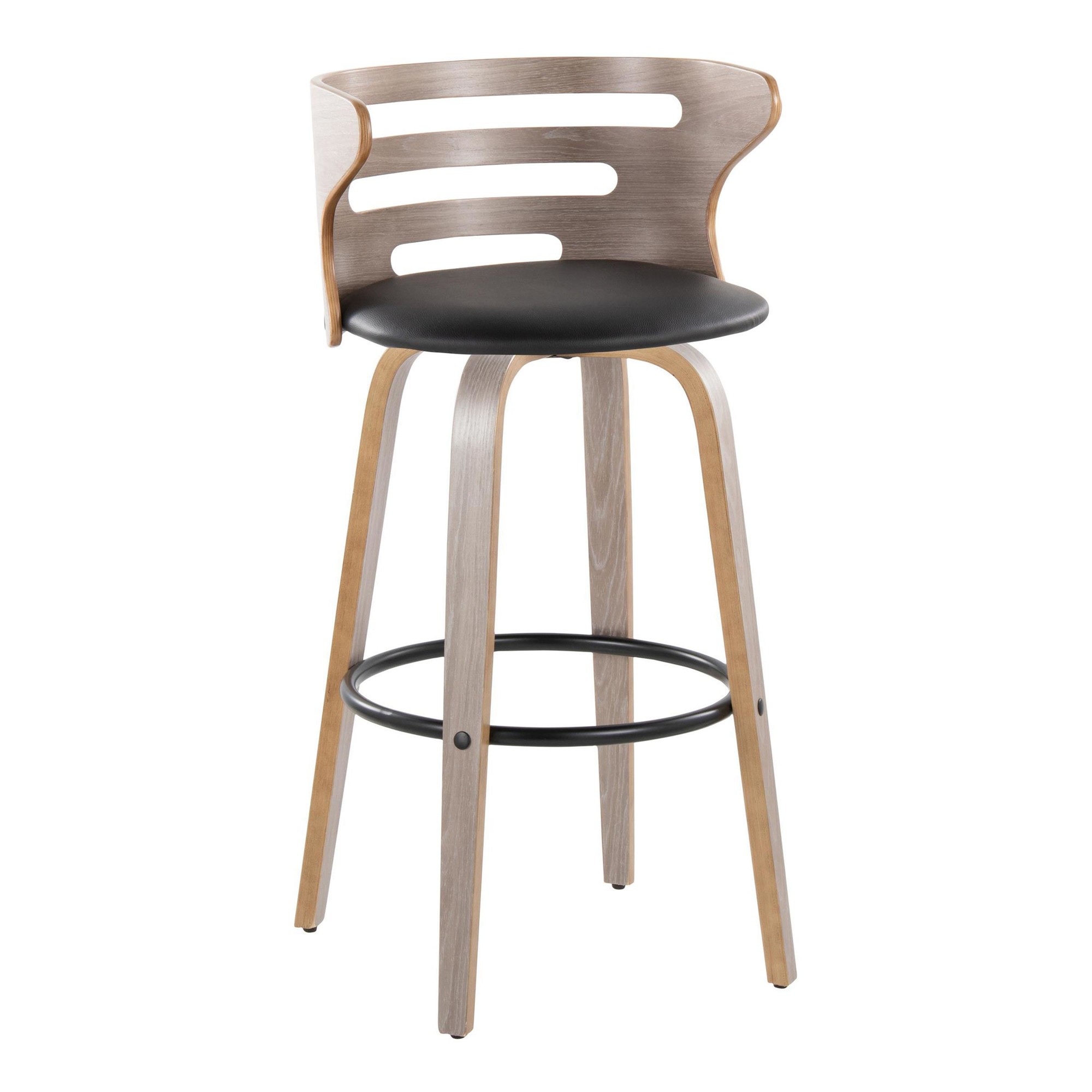 Cosini 30 Mid-Century Modern Swivel Barstool Light Grey (Set of 2) 6 Cosini 30 Mid-Century Modern Swivel Barstool Light Grey (Set of 2) - Image 6