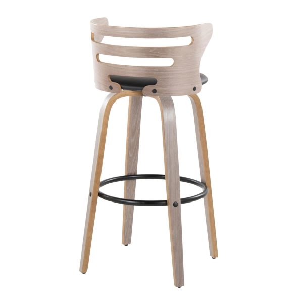 Cosini 30 Mid Century Modern Swivel Barstool Light Grey Set of 2 7