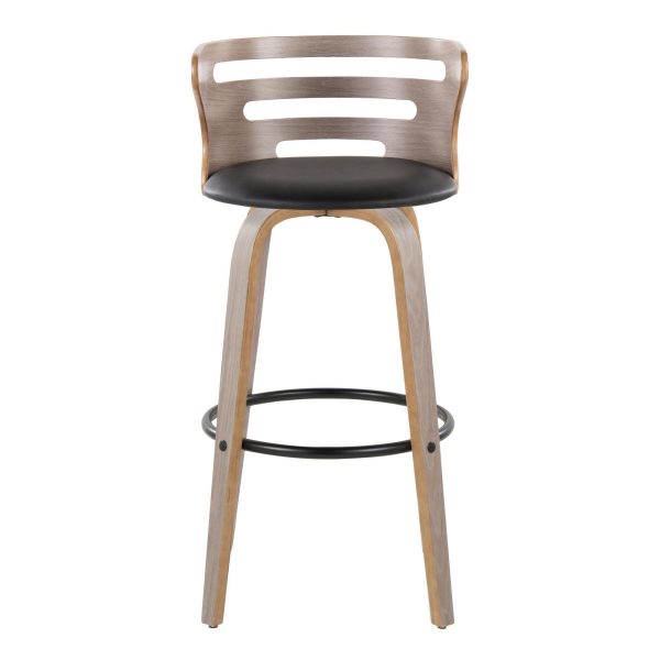 Cosini 30 Mid Century Modern Swivel Barstool Light Grey Set of 2 9