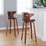 Cosini 30 Mid-Century Modern Walnut Brown Swivel Barstool (Set of 2) 13 Cosini 30 Mid-Century Modern Walnut Brown Swivel Barstool (Set of 2)