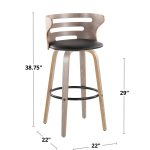 Cosini 30 Mid-Century Modern Walnut Brown Swivel Barstool (Set of 2) 21 Cosini 30 Mid-Century Modern Walnut Brown Swivel Barstool (Set of 2)